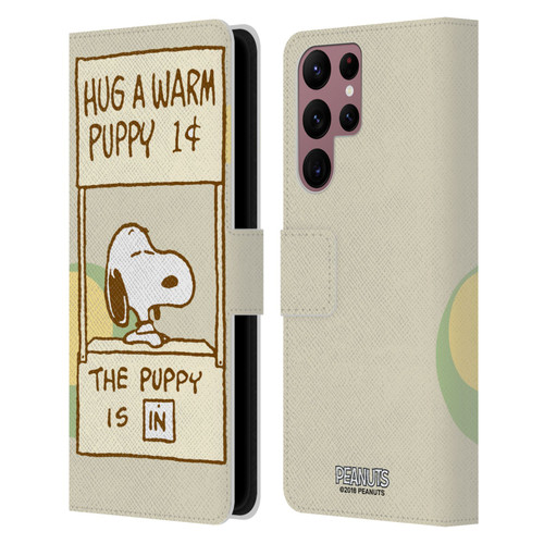 Peanuts Snoopy Hug Warm Leather Book Wallet Case Cover For Samsung Galaxy S22 Ultra 5G