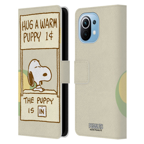 Peanuts Snoopy Hug Warm Leather Book Wallet Case Cover For Xiaomi Mi 11