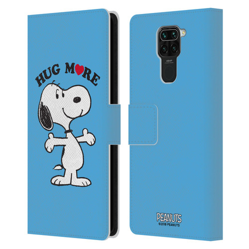 Peanuts Snoopy Hug More Leather Book Wallet Case Cover For Xiaomi Redmi Note 9 / Redmi 10X 4G