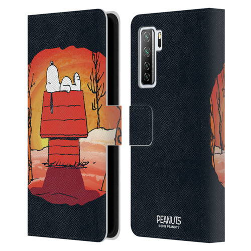 Peanuts Spooktacular Snoopy Leather Book Wallet Case Cover For Huawei Nova 7 SE/P40 Lite 5G