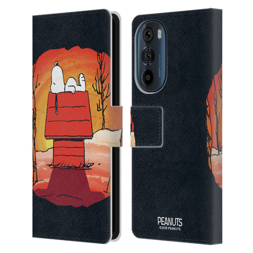 Peanuts Spooktacular Snoopy Leather Book Wallet Case Cover For Motorola Edge 30