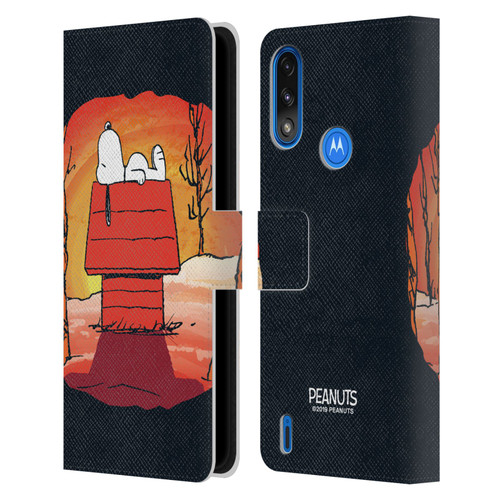 Peanuts Spooktacular Snoopy Leather Book Wallet Case Cover For Motorola Moto E7 Power / Moto E7i Power