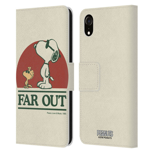 Peanuts Woodstock 50th Snoopy Woodstock Far Out Leather Book Wallet Case Cover For Apple iPhone XR