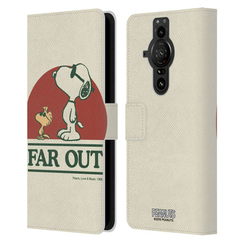 Peanuts Woodstock 50th Snoopy Woodstock Far Out Leather Book Wallet Case Cover For Sony Xperia Pro-I
