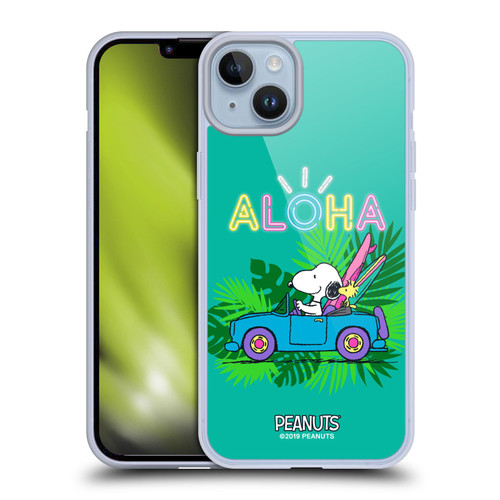 Peanuts Snoopy Aloha Disco Tropical Surf Soft Gel Case for Apple iPhone 14 Plus & MagSafe