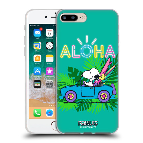Peanuts Snoopy Aloha Disco Tropical Surf Soft Gel Case for Apple iPhone 7 Plus / iPhone 8 Plus & MagSafe
