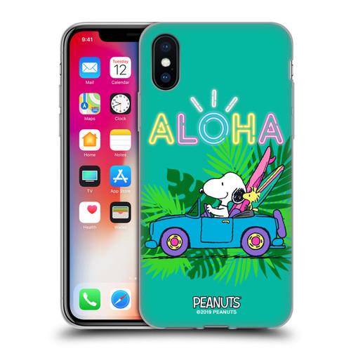 Peanuts Snoopy Aloha Disco Tropical Surf Soft Gel Case for Apple iPhone X / iPhone XS