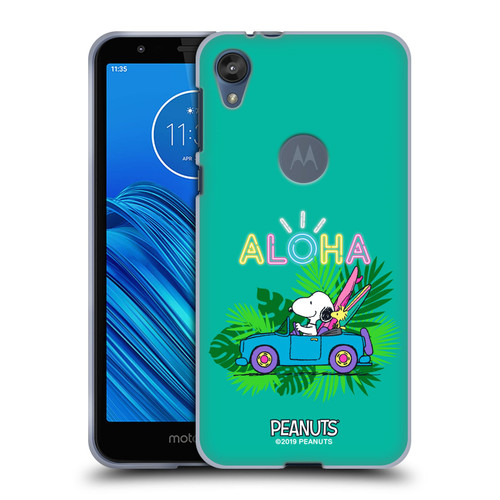 Peanuts Snoopy Aloha Disco Tropical Surf Soft Gel Case for Motorola Moto E6