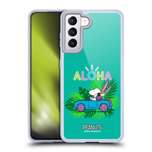 Peanuts Snoopy Aloha Disco Tropical Surf Soft Gel Case for Samsung Galaxy S21 5G & MagSafe
