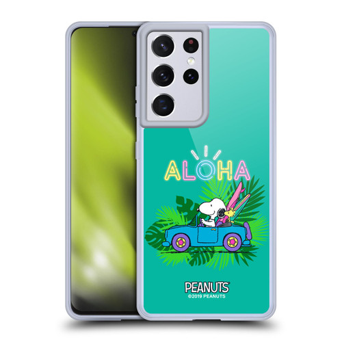 Peanuts Snoopy Aloha Disco Tropical Surf Soft Gel Case for Samsung Galaxy S21 Ultra 5G & MagSafe