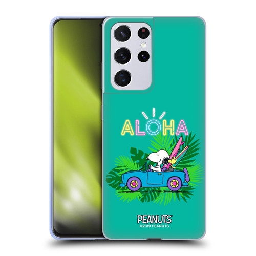 Peanuts Snoopy Aloha Disco Tropical Surf Soft Gel Case for Samsung Galaxy S21 Ultra 5G