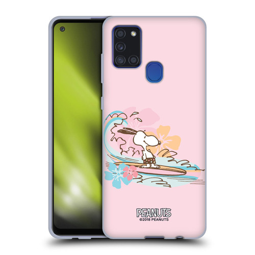 Peanuts Beach Snoopy Surf Soft Gel Case for Samsung Galaxy A21s (2020)