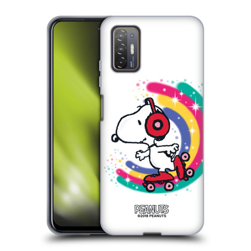 Peanuts Snoopy Boardwalk Airbrush Colourful Skating Soft Gel Case for HTC Desire 21 Pro 5G