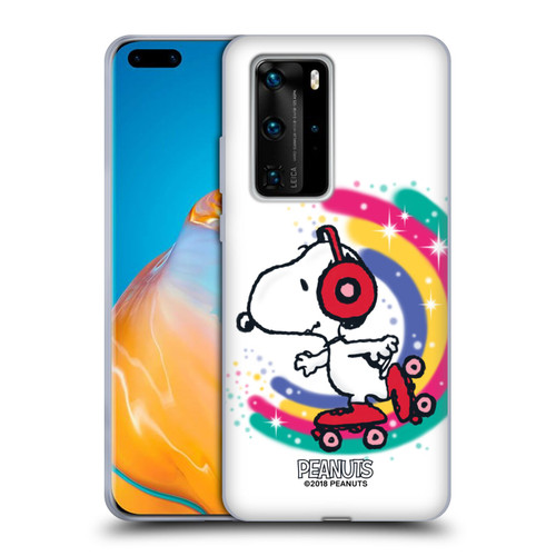Peanuts Snoopy Boardwalk Airbrush Colourful Skating Soft Gel Case for Huawei P40 Pro / P40 Pro Plus 5G