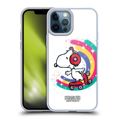 Peanuts Snoopy Boardwalk Airbrush Colourful Skating Soft Gel Case for Apple iPhone 12 Pro Max