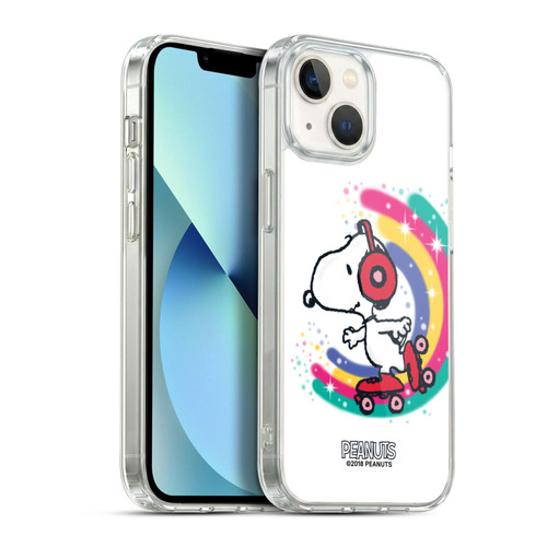Peanuts Snoopy Boardwalk Airbrush Colourful Skating Soft Gel Case for Apple iPhone 13
