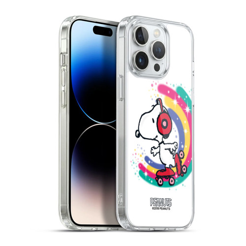 Peanuts Snoopy Boardwalk Airbrush Colourful Skating Soft Gel Case for Apple iPhone 13 Pro Max & MagSafe