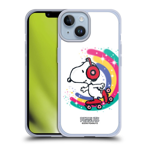 Peanuts Snoopy Boardwalk Airbrush Colourful Skating Soft Gel Case for Apple iPhone 14