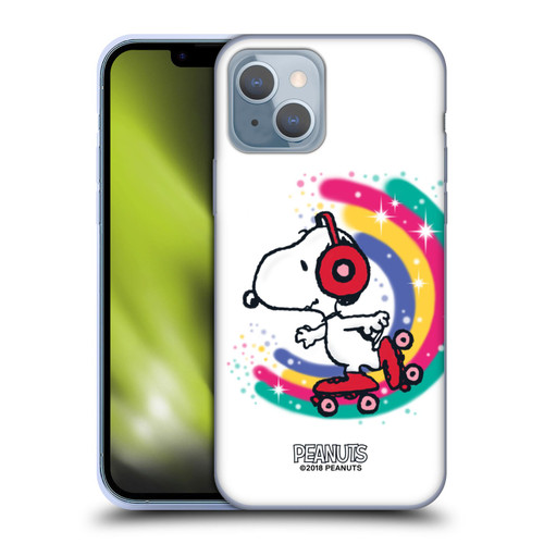 Peanuts Snoopy Boardwalk Airbrush Colourful Skating Soft Gel Case for Apple iPhone 14