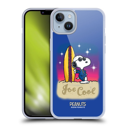 Peanuts Snoopy Boardwalk Airbrush Joe Cool Surf Soft Gel Case for Apple iPhone 14 Plus & MagSafe