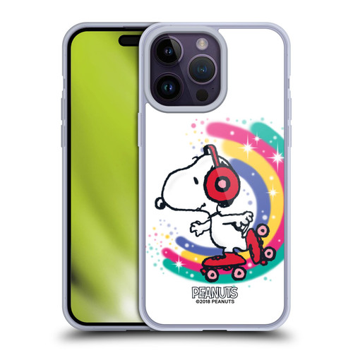 Peanuts Snoopy Boardwalk Airbrush Colourful Skating Soft Gel Case for Apple iPhone 14 Pro Max