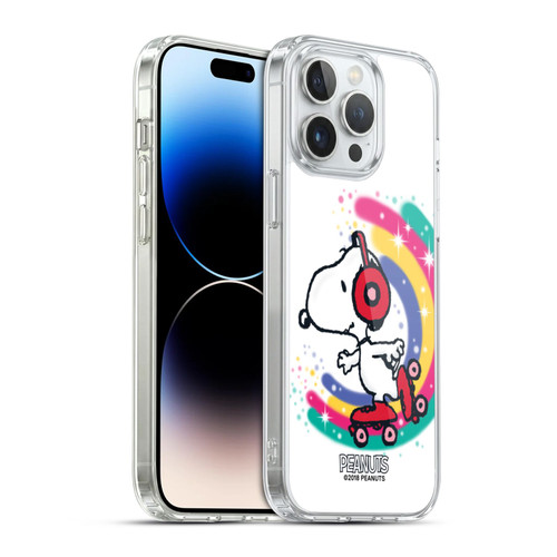 Peanuts Snoopy Boardwalk Airbrush Colourful Skating Soft Gel Case for Apple iPhone 14 Pro Max & MagSafe