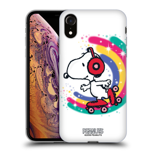 Peanuts Snoopy Boardwalk Airbrush Colourful Skating Soft Gel Case for Apple iPhone XR