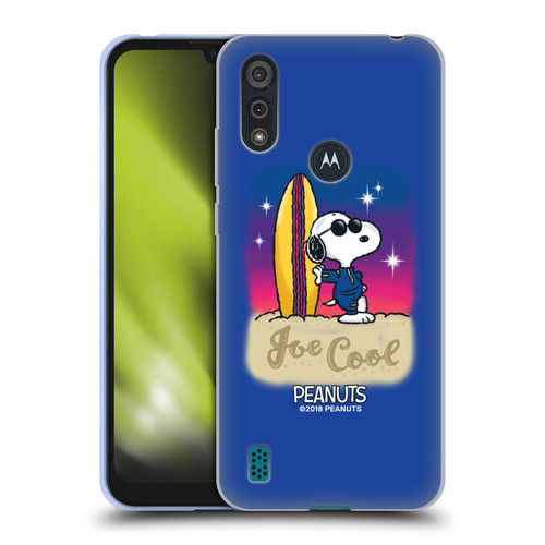 Peanuts Snoopy Boardwalk Airbrush Joe Cool Surf Soft Gel Case for Motorola Moto E6s (2020)