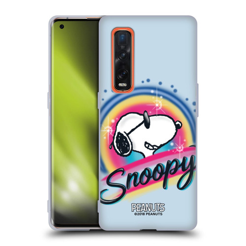 Peanuts Snoopy Boardwalk Airbrush Colourful Sunglasses Soft Gel Case for OPPO Find X2 Pro 5G