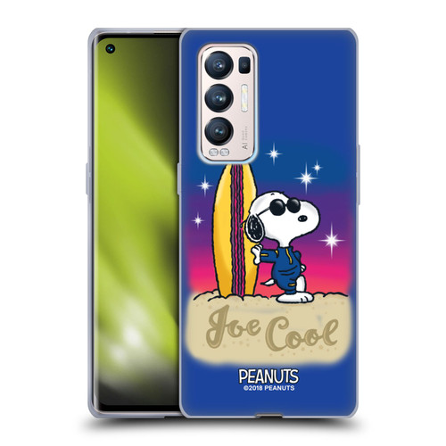 Peanuts Snoopy Boardwalk Airbrush Joe Cool Surf Soft Gel Case for OPPO Find X3 Neo / Reno5 Pro+ 5G