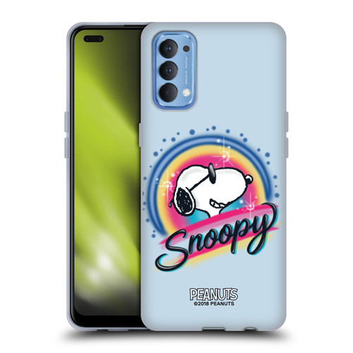 Peanuts Snoopy Boardwalk Airbrush Colourful Sunglasses Soft Gel Case for OPPO Reno 4 5G