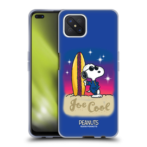 Peanuts Snoopy Boardwalk Airbrush Joe Cool Surf Soft Gel Case for OPPO Reno4 Z 5G