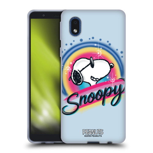 Peanuts Snoopy Boardwalk Airbrush Colourful Sunglasses Soft Gel Case for Samsung Galaxy A01 Core (2020)