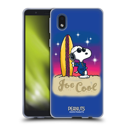 Peanuts Snoopy Boardwalk Airbrush Joe Cool Surf Soft Gel Case for Samsung Galaxy A01 Core (2020)
