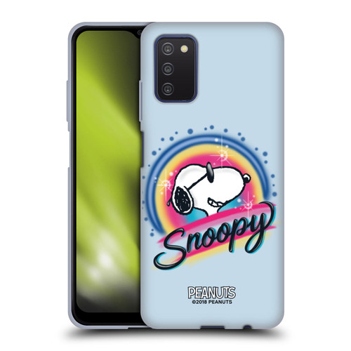 Peanuts Snoopy Boardwalk Airbrush Colourful Sunglasses Soft Gel Case for Samsung Galaxy A03s (2021)