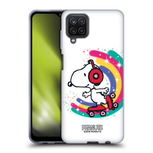 Peanuts Snoopy Boardwalk Airbrush Colourful Skating Soft Gel Case for Samsung Galaxy A12 (2020)