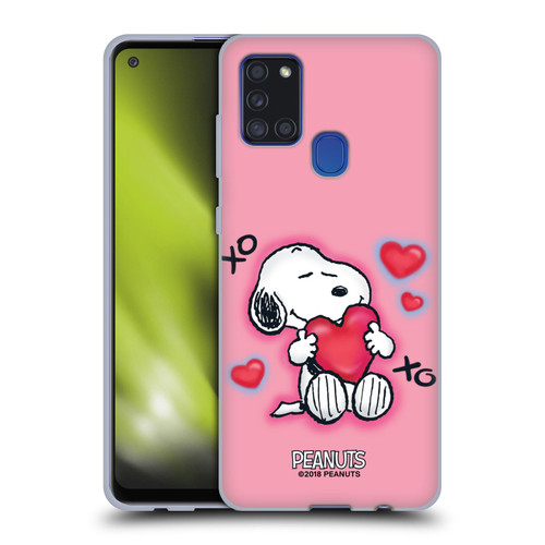 Peanuts Snoopy Boardwalk Airbrush XOXO Soft Gel Case for Samsung Galaxy A21s (2020)