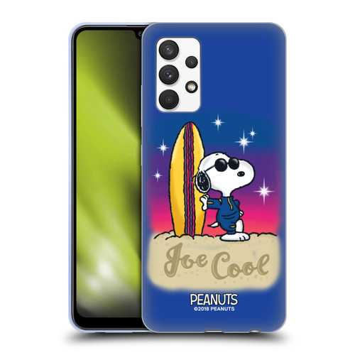 Peanuts Snoopy Boardwalk Airbrush Joe Cool Surf Soft Gel Case for Samsung Galaxy A32 (2021)