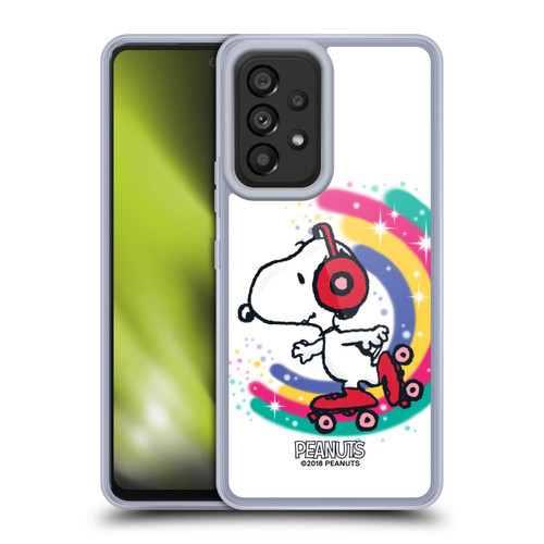 Peanuts Snoopy Boardwalk Airbrush Colourful Skating Soft Gel Case for Samsung Galaxy A53 5G (2022)