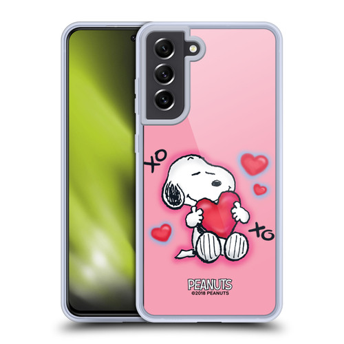Peanuts Snoopy Boardwalk Airbrush XOXO Soft Gel Case for Samsung Galaxy S21 FE 5G