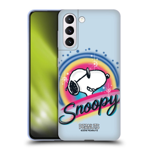 Peanuts Snoopy Boardwalk Airbrush Colourful Sunglasses Soft Gel Case for Samsung Galaxy S21+ 5G