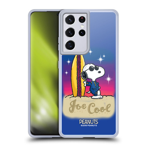 Peanuts Snoopy Boardwalk Airbrush Joe Cool Surf Soft Gel Case for Samsung Galaxy S21 Ultra 5G