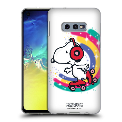Peanuts Snoopy Boardwalk Airbrush Colourful Skating Soft Gel Case for Samsung Galaxy S10e
