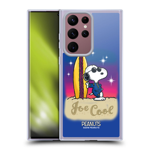 Peanuts Snoopy Boardwalk Airbrush Joe Cool Surf Soft Gel Case for Samsung Galaxy S22 Ultra 5G