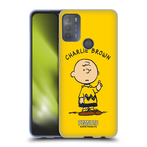 Peanuts Characters Charlie Brown Soft Gel Case for Motorola Moto G50