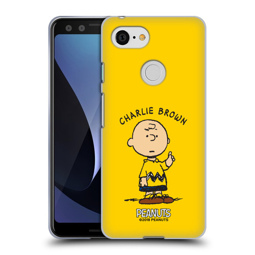 Peanuts Characters Charlie Brown Soft Gel Case for Google Pixel 3