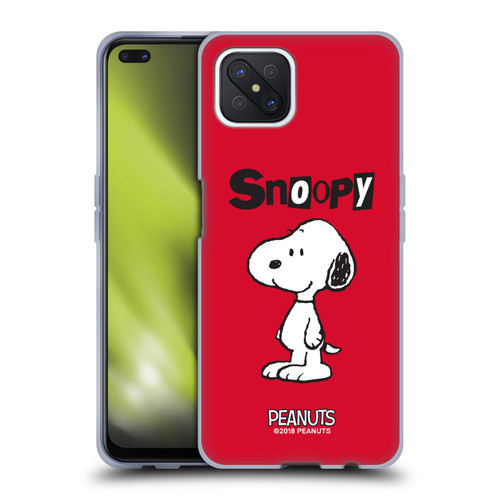 Peanuts Characters Snoopy Soft Gel Case for OPPO Reno4 Z 5G