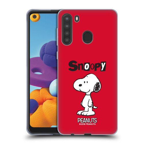 Peanuts Characters Snoopy Soft Gel Case for Samsung Galaxy A21 (2020)