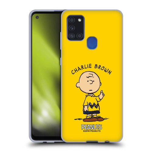 Peanuts Characters Charlie Brown Soft Gel Case for Samsung Galaxy A21s (2020)
