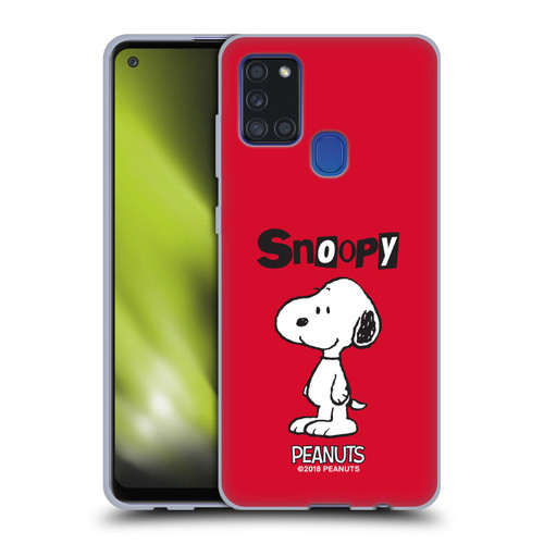 Peanuts Characters Snoopy Soft Gel Case for Samsung Galaxy A21s (2020)
